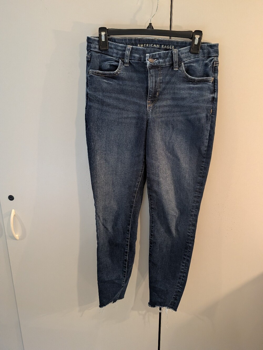 American Eagle 6 Short Curvy High Rise Dark Wash Ankle Skinny Jeans
